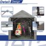 Garden Storage Tent Waterproof Anti UV Steel Frame PE Cover Grey 2.2 x 1.6M Image 3