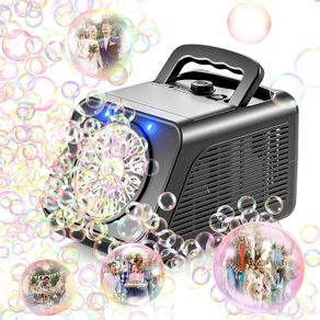 Bubble Machine, Automatic Bubble Blower 15000+ Bubbles Per Minute, Bubble Machine for Kids Toddler, Portable Bubble Maker with 2 Speeds, Outdoor Bubble Toys for Parties, Birthday, Wedding