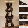 5 Tier Corner Shelf, Wooden Corner Bookcase, Freestanding Display Storage Shelf, Plant Stand for Living Room, Bedroom & Small Spaces Image 6