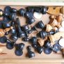 Vintage Folding Wooden Travel Chess Set With Hand Carved Pieces 13" x 13" Image 10