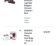 NUMATIC Henry hoover