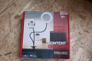content creator ring light and phone holder
