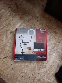 content creator ring light and phone holder