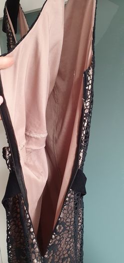 RENATA NUCCI black and taupe dress Sz 14 UK - Bnwt Rrp 239 Sterling