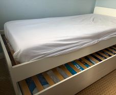Guest bed with under bed and storage