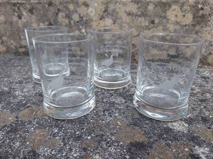 Famous Grouse Scotch Whisky Glasses Millennium Bicentenary