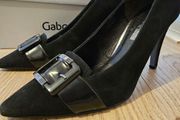 Gabor suede black buckle detail high heel shoes size 7 uk 40.5 EU  and UK 3 EU 35.5 RRP 105 new &amp; boxed