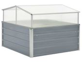 Greenhouse 100x100x85 cm Galvanised Steel Grey