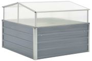 Greenhouse 100x100x85 cm Galvanised Steel Grey