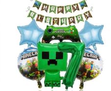 Minecraft Number & Flag Decoration Set 8 Pieces Steve & Alex