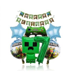 Minecraft Number & Flag Decoration Set 8 Pieces Steve & Alex