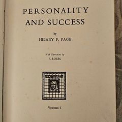 Personality And Success By Hilary F. Page. With Illusions By F. Loebl. Published By The Claxton Company London.  1951 Hardback In Good Condition.  See Photos For Same.