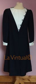Navy and White Vintage Mod Dress