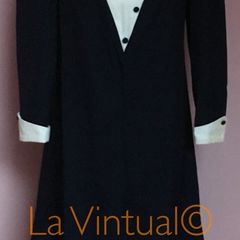 Navy and White Vintage Mod Dress