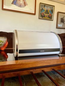 Brabantia Roll Top Bread Bin Countertop Storage Box White Mid Size