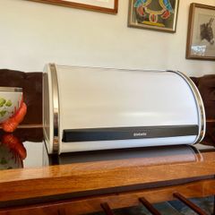 Brabantia Roll Top Bread Bin Countertop Storage Box White Mid Size
