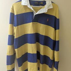 Ralph Lauren Classic Fit Rugby Jersey yellow/navy XL mens