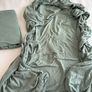Green King Size Fitted Elasticated Bed Sheets Image 5