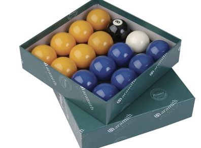 Aramith Premier Blue Yellow English Pool Balls