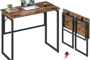 Folding Computer Desk Rustic Brown 80 x 40 cm