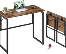 Folding Computer Desk Rustic Brown 80 x 40 cm