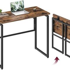 Folding Computer Desk Rustic Brown 80 x 40 cm