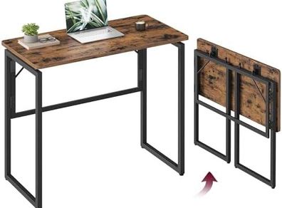 Folding Computer Desk Rustic Brown 80 x 40 cm