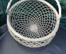 Vintage Aluminium Wooven Basket