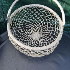 Vintage Aluminium Wooven Basket