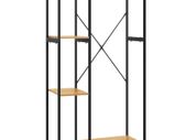 Wardrobe Black and Oak 90x40x167 cm Metal and Chipboard