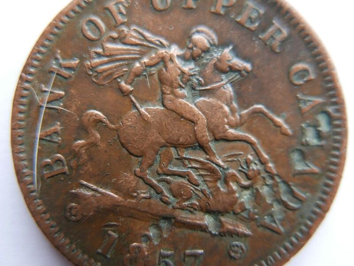 One Penny 1857 token Bank of Upper Canada