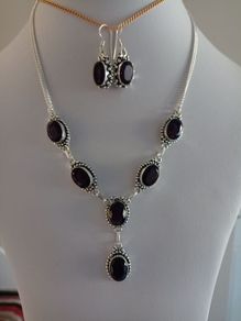 Gemstone Necklace & Earrings Set