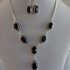 Gemstone Necklace & Earrings Set