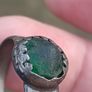 Medieval Nomad Green Garnet Bronze Ring 9th-13th AD Image 7