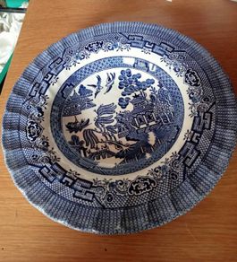Royal Wessex Blue Willow Rimmed Soup Bowls x 5