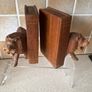 Handcarved Wooden Roaring Lions Bookends Image 7