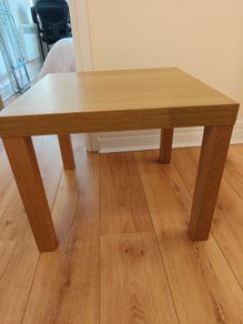 Oak effect square side table