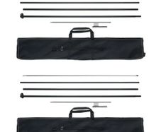 Feather Flag Pole Kit, 2 Packs Swooper Flag Pole 16.3 ft, Sign Flag Poles for Business Advertising Flags Outdoor,