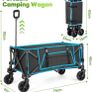 Festival Trolley on Wheels, Morpilot Folding Camping Cart 150L Foldable Garden Wagon with Adjustable Handle Collapsible Foldable Trollys for Beach Picnic Shopping Fishing Outdoor Image 5