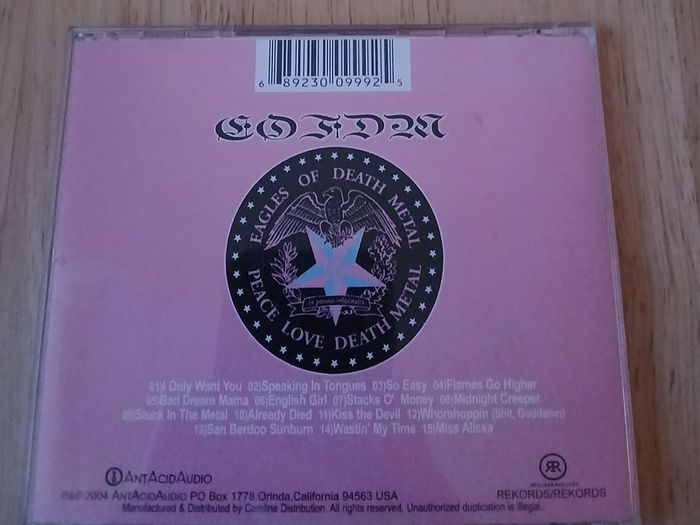 Eagles of Death Metal Peace Love Death Metal CD Album 2004