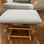 Babylo Brompton Glider & Footstool Grey suedette/Natural wood Image 3