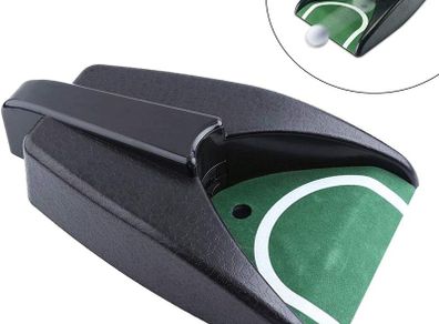 Golf Putting Machine Automatic Putt Ball Return Practice, Golf Swing Trainner Putting Cup Hole Balls Returning Training for Indoor Outdoor Yard Office Garden Green Mats Durable