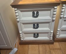 Cream and Wooden Bedside Table
