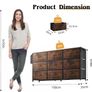 Fabric Chest of Drawers 9 Drawers Large TV Stand for 43-65 TVs Label Cards, Side Pocket & Image 7