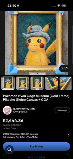 Pokemon Canvas Pikichu numbered and coa