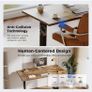 Electric Standing Desk, 2 Memory Buttons, 120x60cm Height Adjustable Desk for smart Pannel, 72-116cm, Sit Stand Desk with 2 Hooks, Home Office Desk, 2 pcs Desktops, Brown Image 3