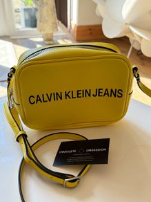 Calvin Klein Jeans Yellow Camera Crossbody Bag