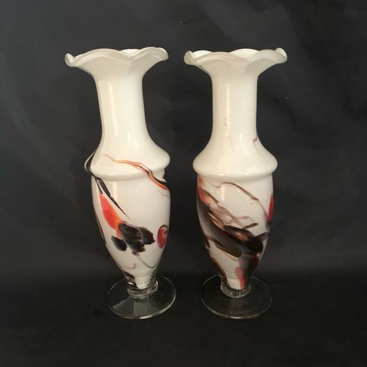 Vintage opaline glass vases