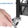 NEW SALE | 4-Tier Storage Trolley Cart, Kitchen Storage Wagon, Rolling Kitchen Shelving Unit on Wheels Mobile Slit Cart with Wooden Tabletop Image 7
