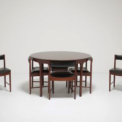 Vintage Rosewood Dining Table & 6 Dining Chairs Set by Tom Robertson for McIntosh, 1960s